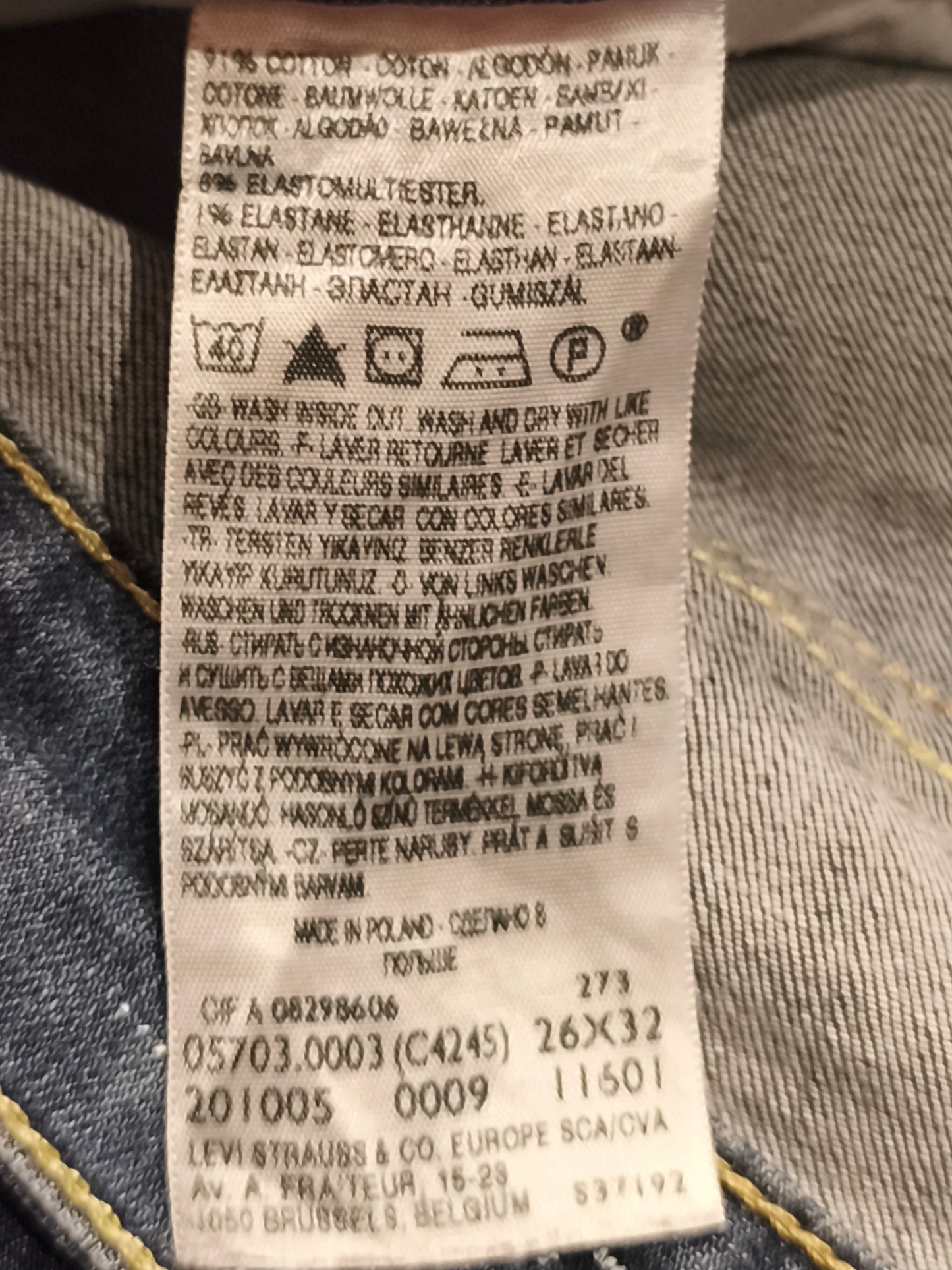 Levi's Demi Curve Skinny Jeans Women’s 26x32 Dark Wash Indigo Stretch Denim