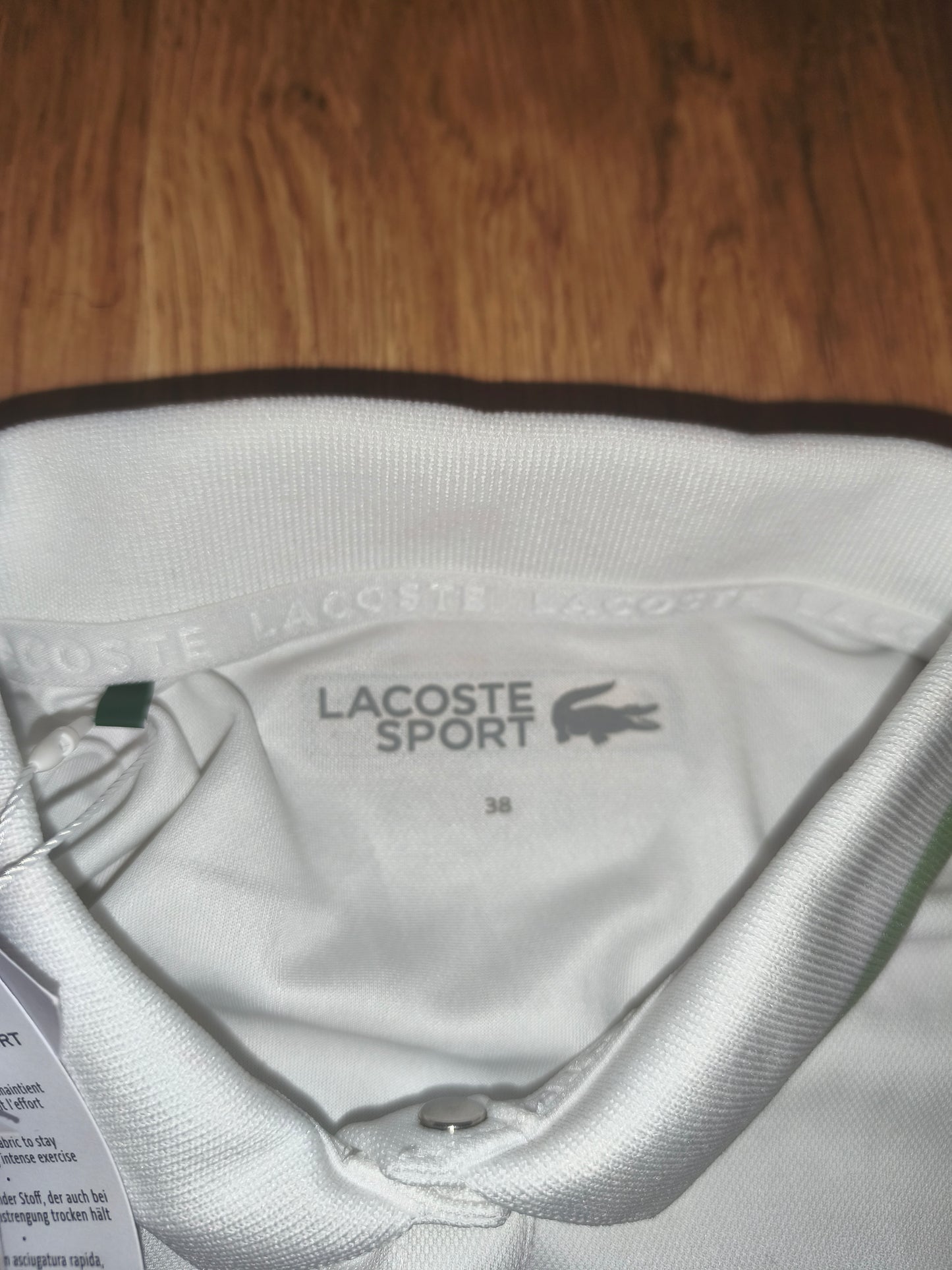 Lacoste Sport White "Ultra Dry" Polo Shirt – Size 38 – NWT (RRP ~€100)