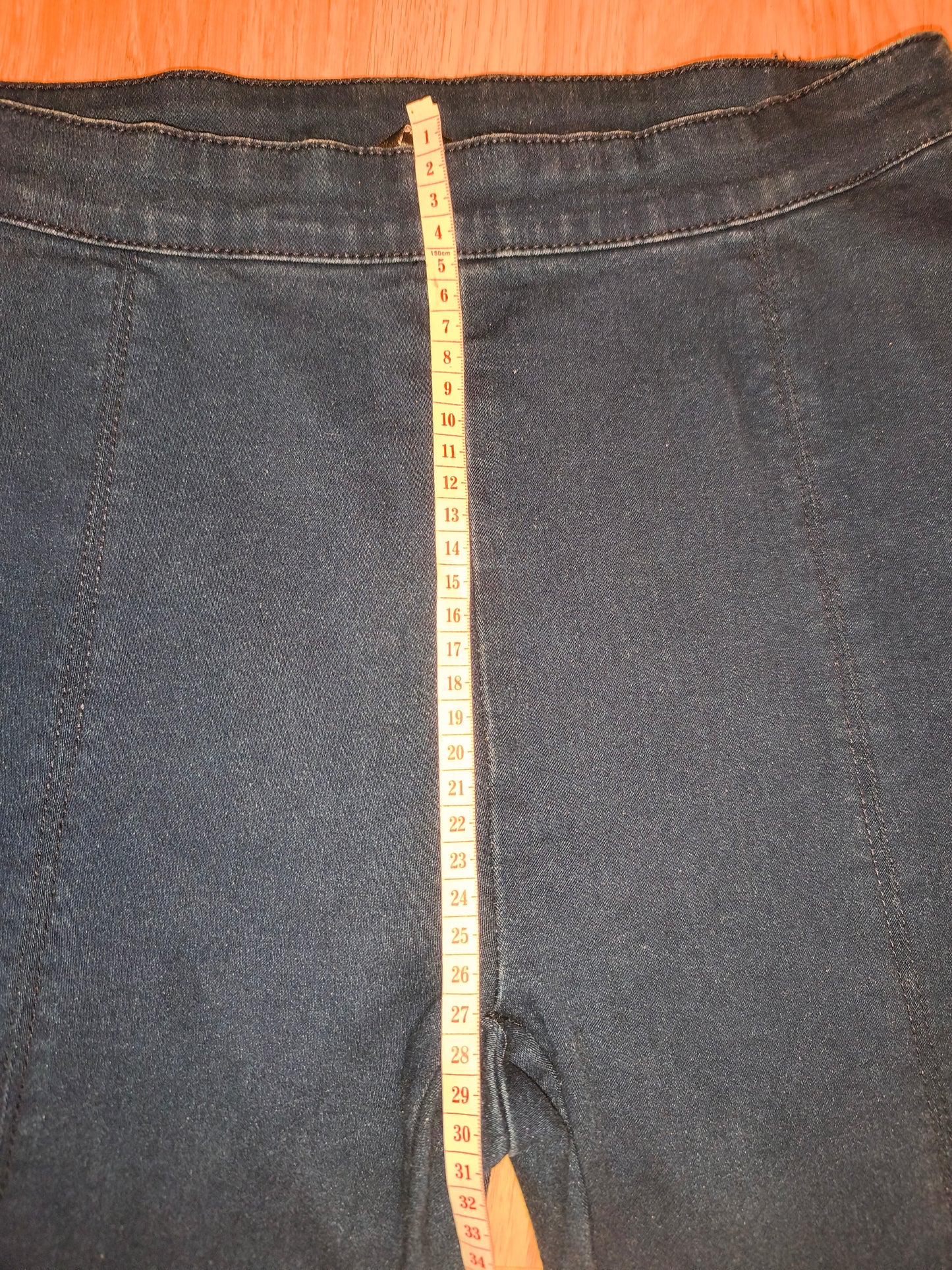 High-Waisted Indigo Blue Skinny Jeggings with Side Zipper – Size UK 10 / M