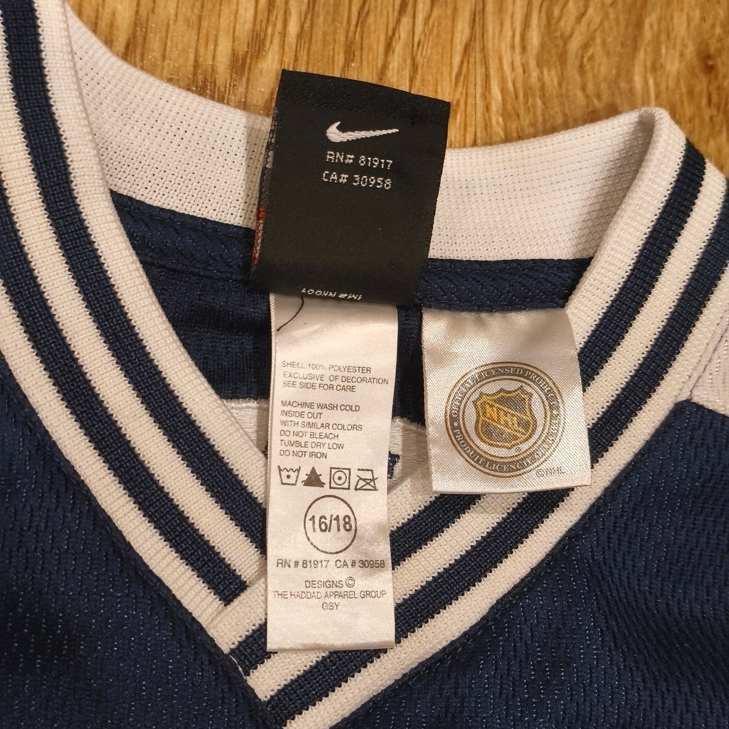 Vintage Nike Team Toronto Maple Leafs NHL Mesh Jersey Youth L (16/18) Blue Shirt