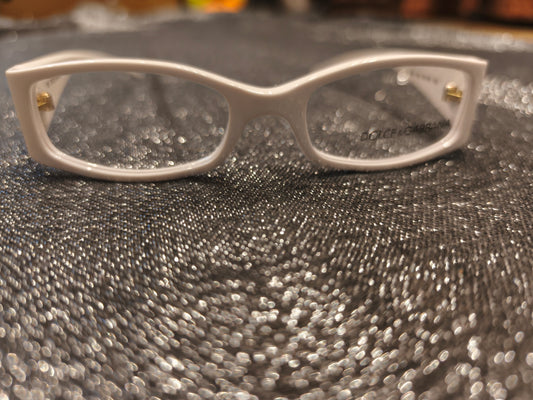 Dolce & Gabbana White Eyeglass Frames Vintage 2000s DG 850 Italy Eyeglasses Case