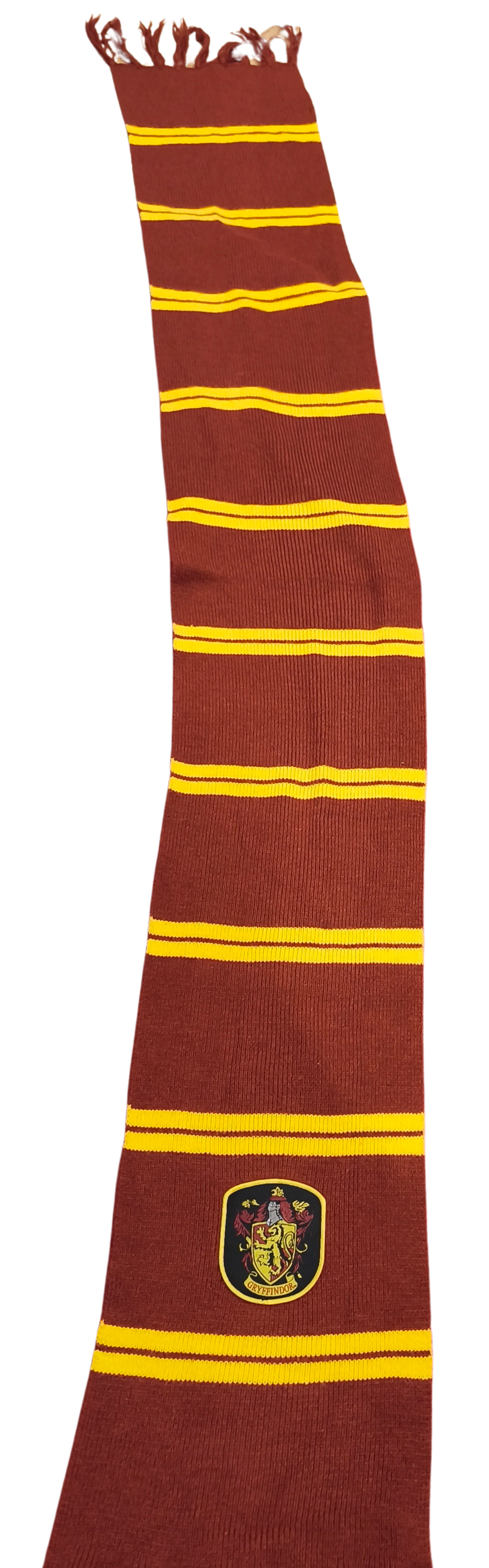 Harry Potter Gryffindor House Scarf - Burgundy & Gold Striped with Crest Patch
