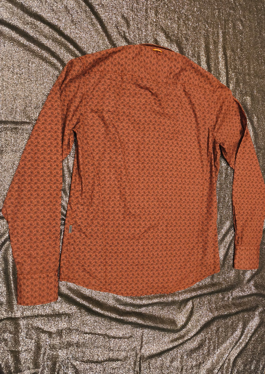 HUGO BOSS Orange Paisley Shirt Men’s M Rust Copper NWT 2001 Archive Vintage Style