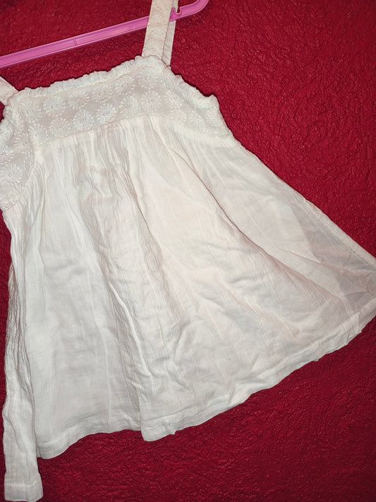 Mini Boden Girls White Broderie Anglaise Cotton Sun Top / Cami – Size 5-6 Years
