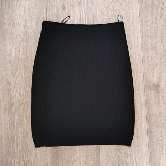 Next Black Textured Knit Pencil Skirt Women's Size UK 10 EUR 38 Stretch