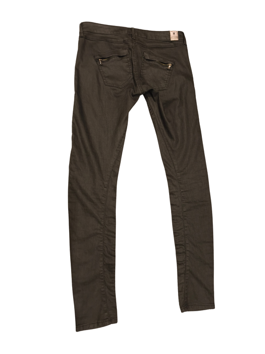 GUESS Los Angeles Women’s Skinny Jeans Waxed Coated Black Grey Size 28