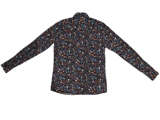 Savvy Citizen Men's Large Floral Bird Snake Graphic Button Up Shirt Long Sleeve