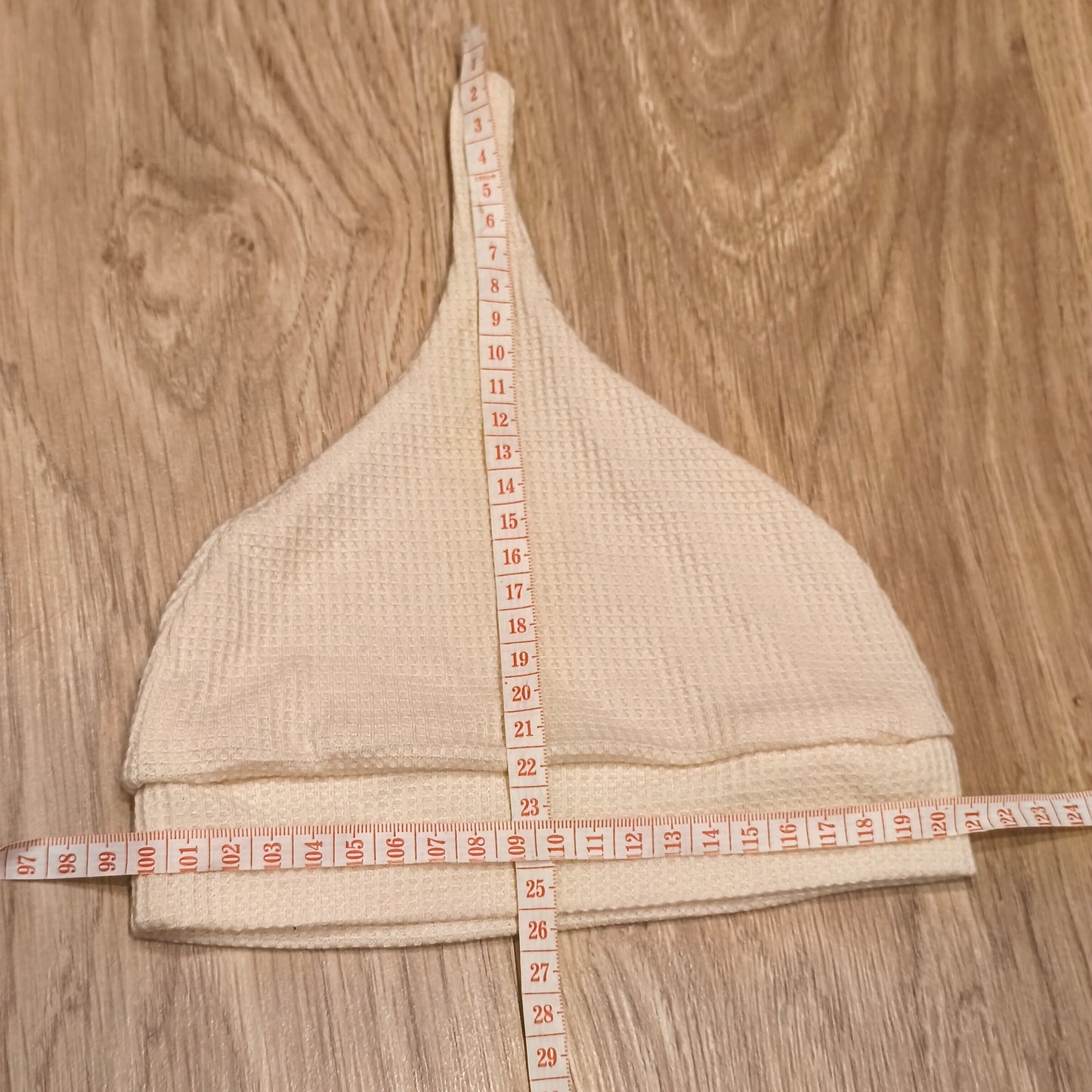 Cream Waffle Knit Baby Pixie Beanie Hat Pointed Top Thermal Infant Cap Neutral