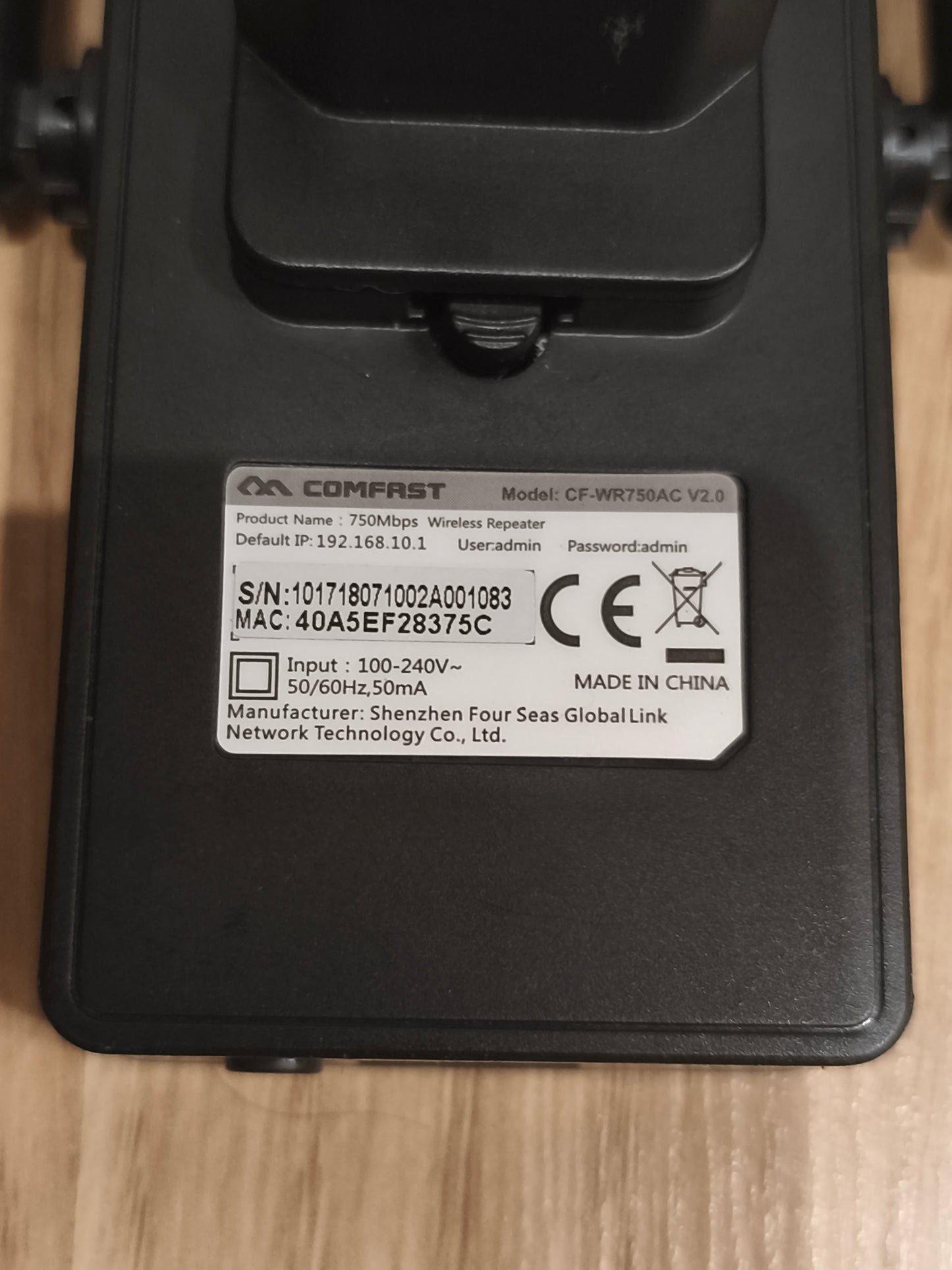 Comfast CF-WR750AC V2.0 750Mbps Wireless Repeater WiFi Range Extender Booster