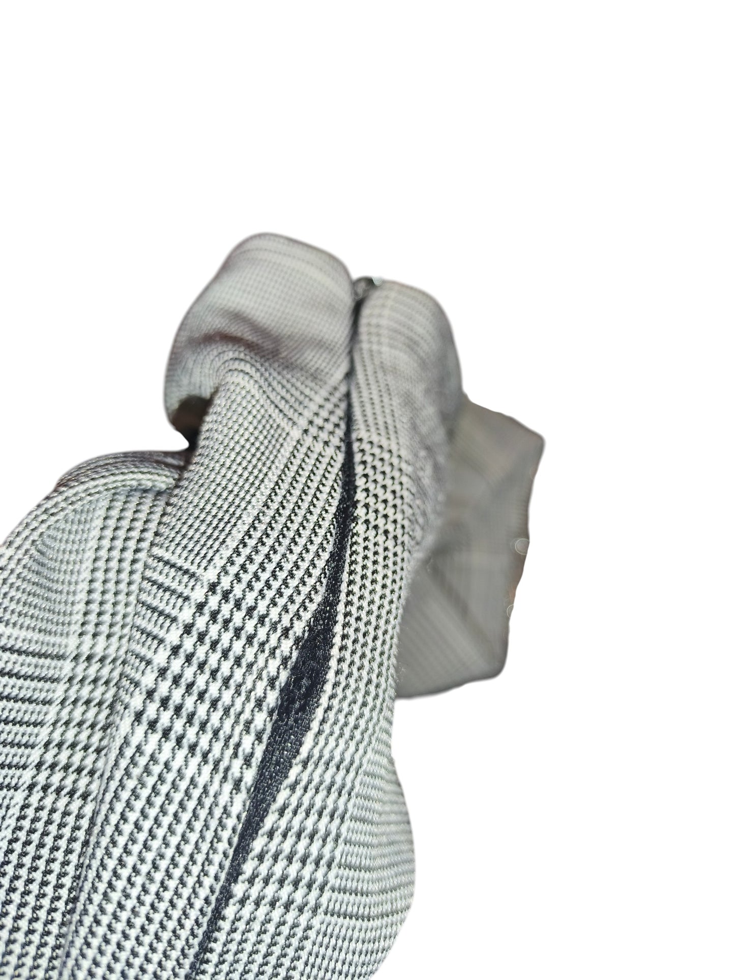 Women's Grey Plaid Wrap-Style Mini Skort with Ring Detail (Defective Zipper)