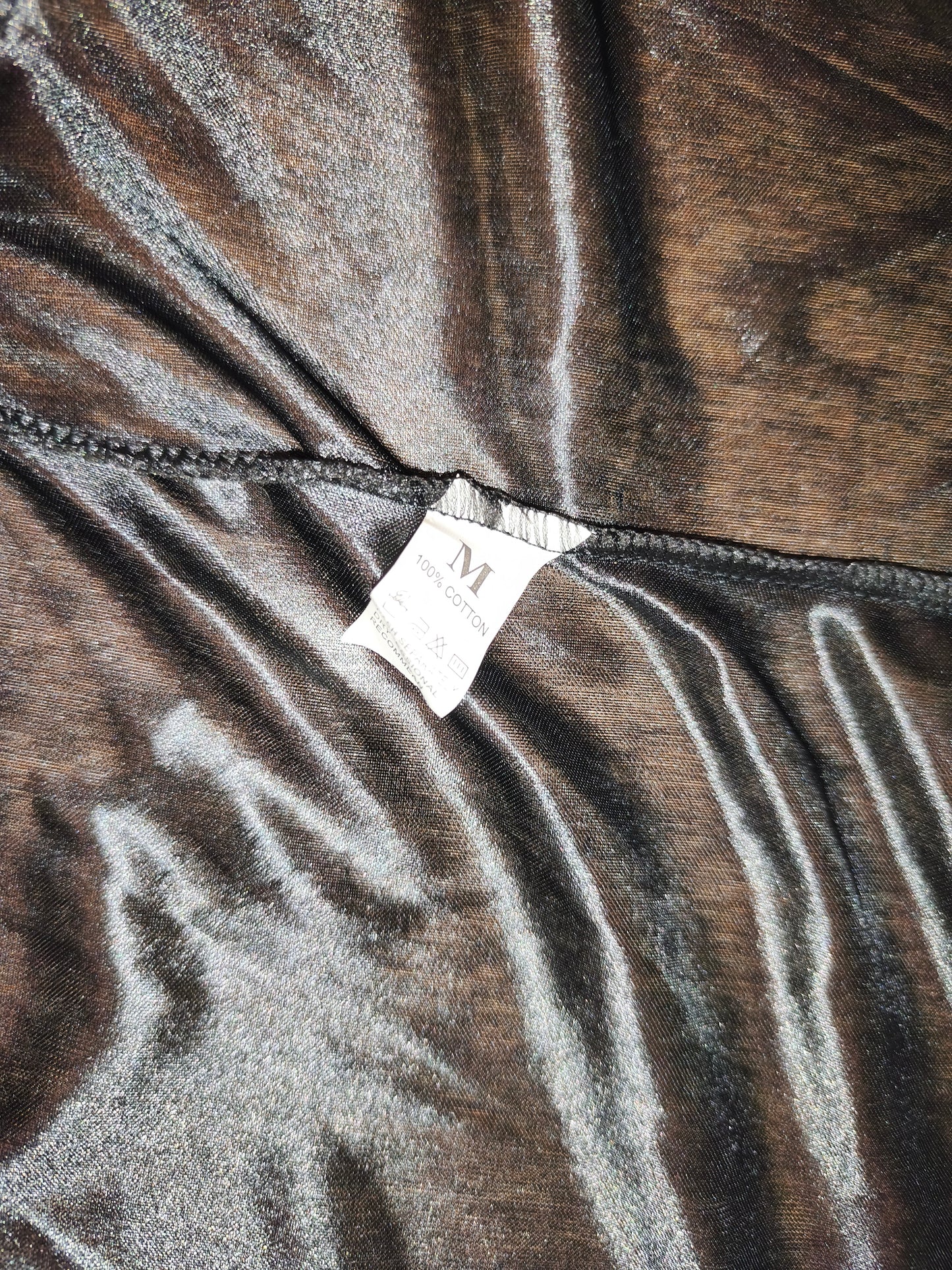 Vintage Style Black Satin & Lace Sheer Back Robe / Kimono Lingerie – Size M