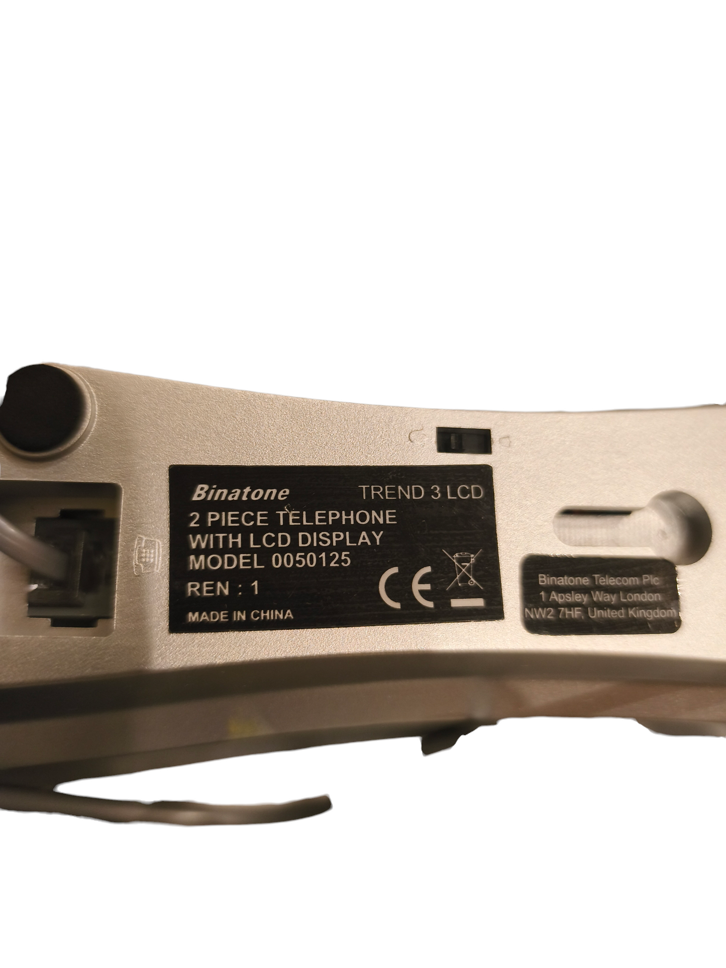 Binatone Trend 3 LCD Corded Telephone - Champagne/Silver - Wall Mountable & Desk