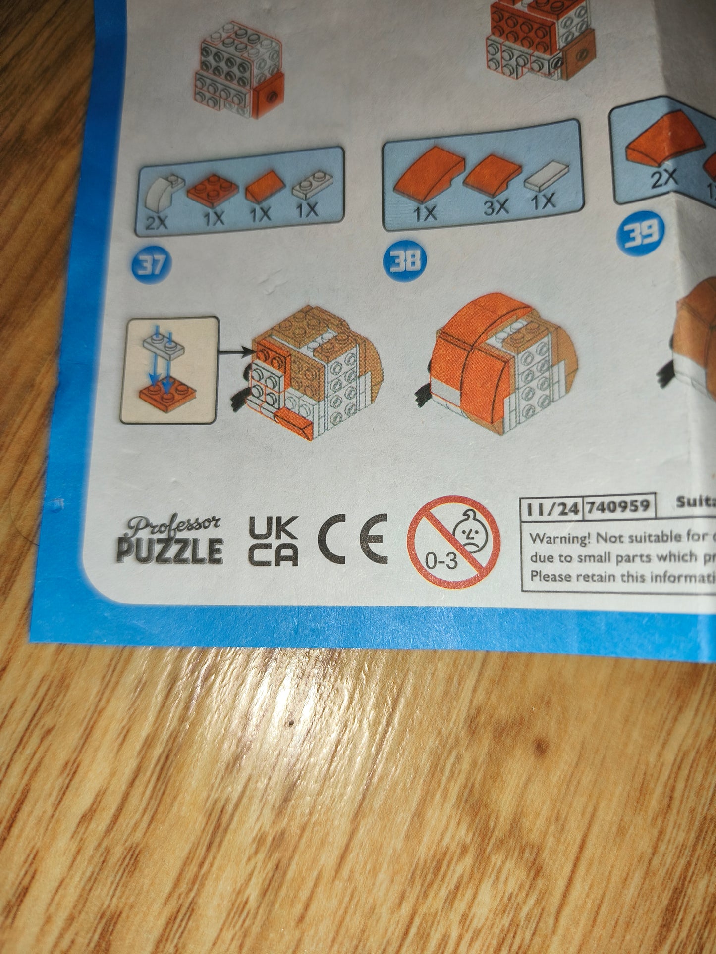 Professor Puzzle Little Bricks - Tiger Construction Toy Set