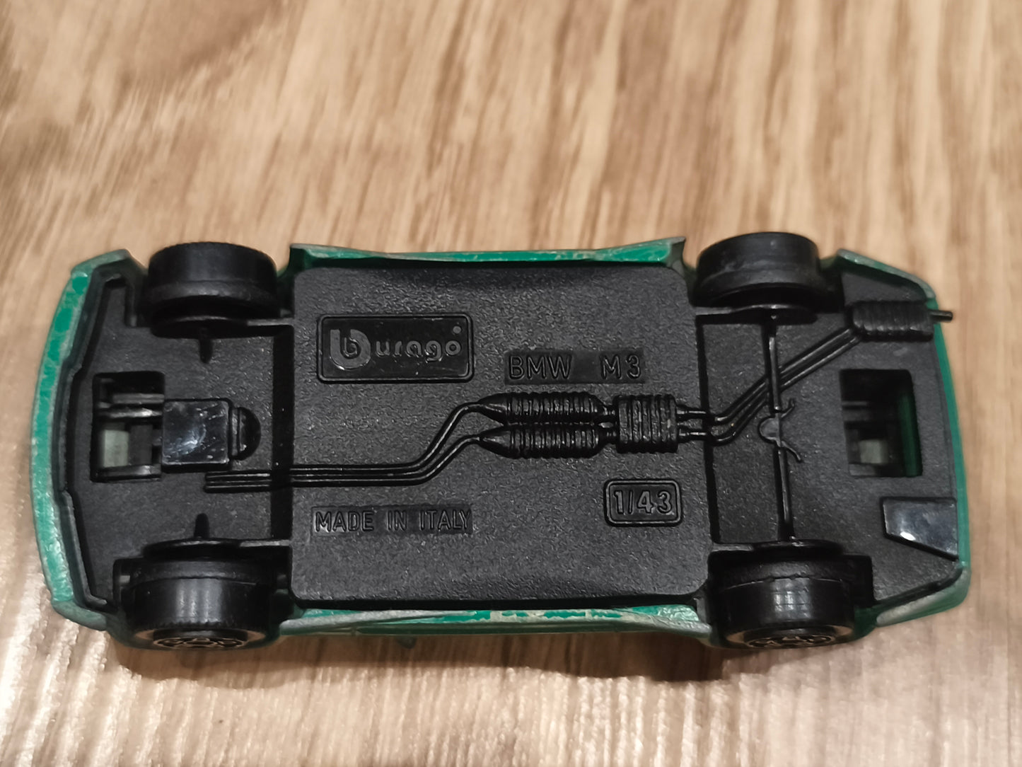Vintage Burago 1/43 BMW M3 E36 Diecast Model Car | Green Made in Italy Pocket Toy