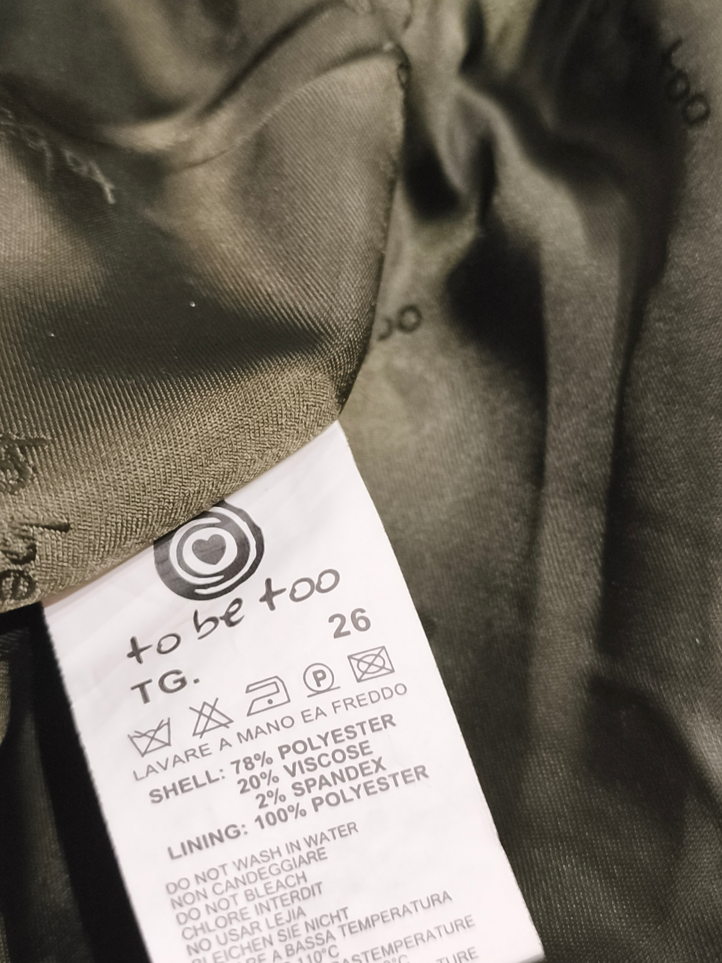 To Be Too Girls Military Coat Olive Green Embellished Pleated Back Size 26