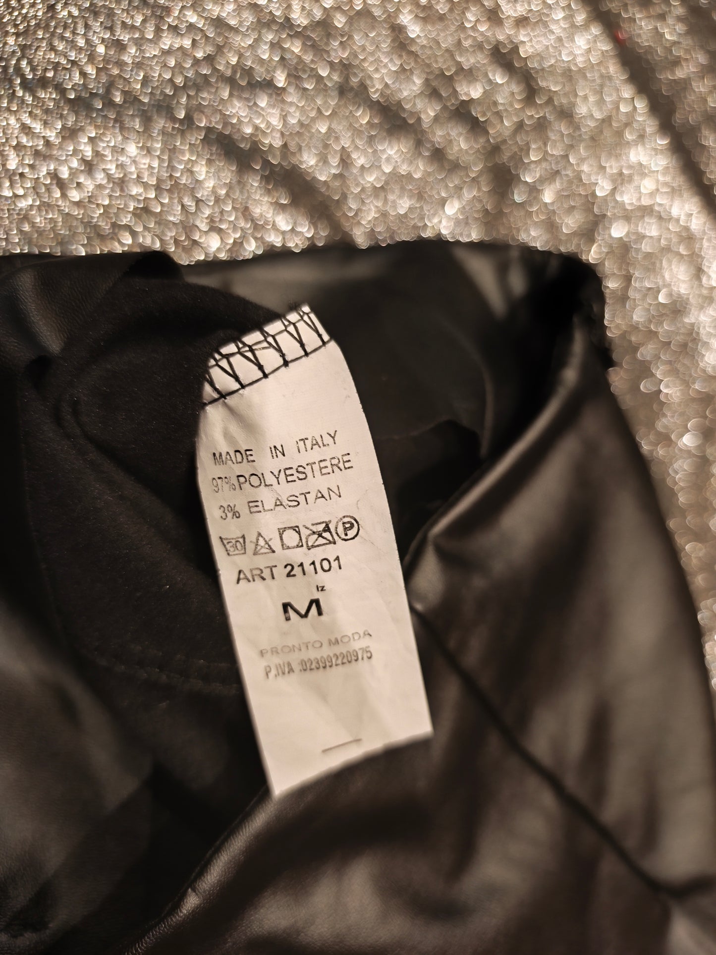 Made in Italy Black Faux Leather High Waisted Sailor Pants Gold Buttons Size M