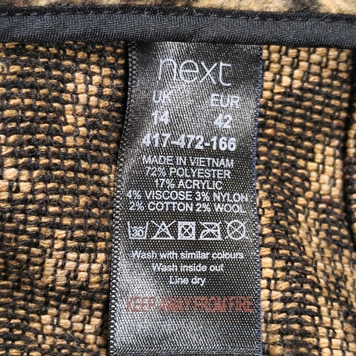 Next Women Animal Leopard Print Textured Mini Skirt Full Front Zip UK 14 EUR 42