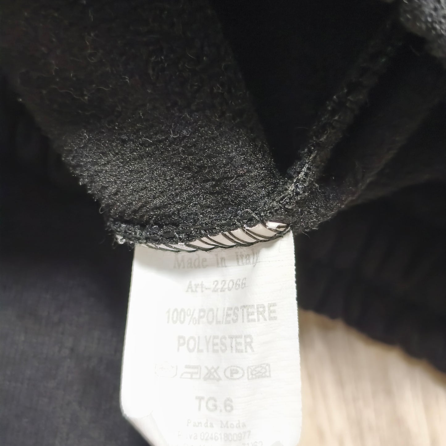 Panda Moda Black Sweatpants Track Pants Elastic Waist Pull On Italy Size TG 6