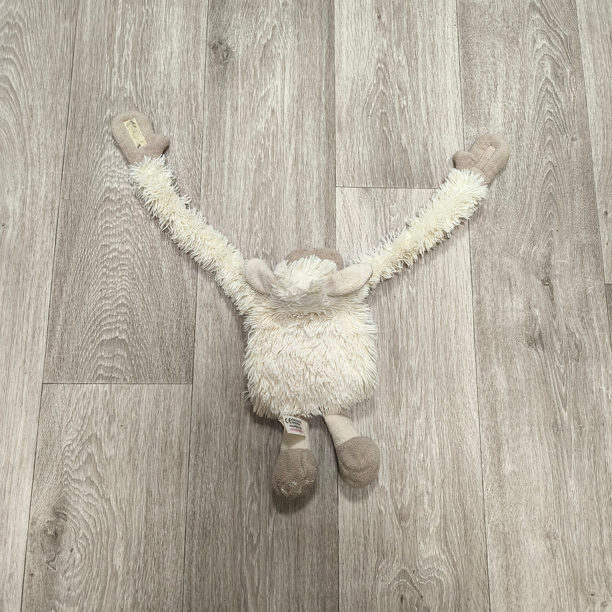 Plush Sheep Lamb Long Arm Hanging Toy Curtain Tie Back Cream Beige Soft Stuffed