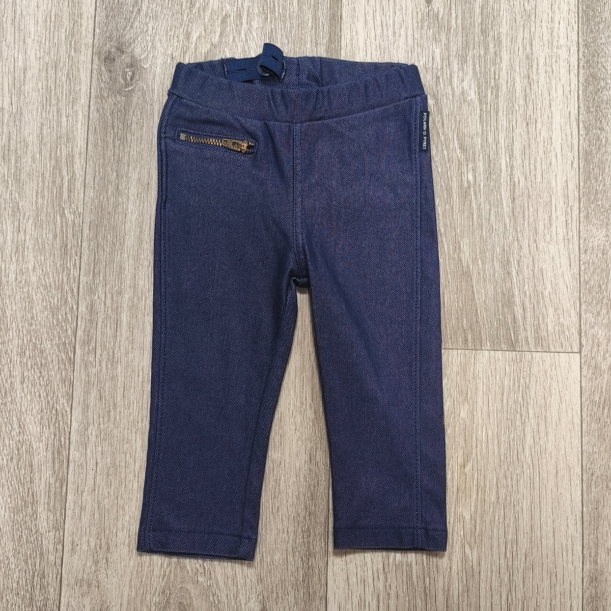 Polarn O. Pyret Denim Look Pants Leggings Adjustable Waist Blue