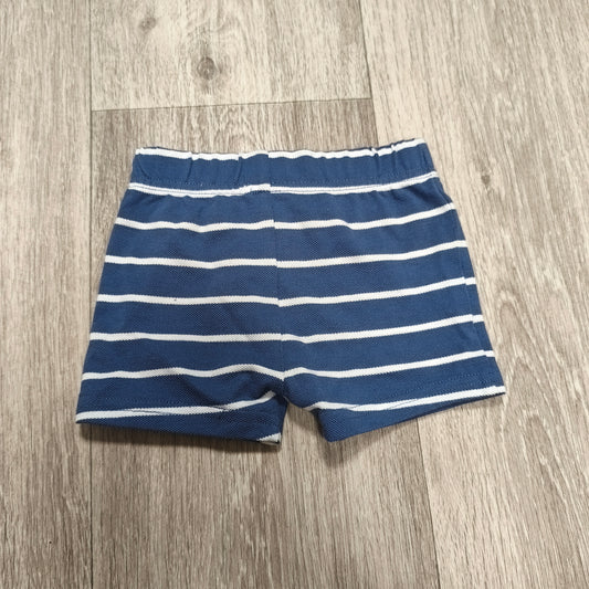 Little Nutmeg Baby Shorts 0-3 Months Blue White Striped 100% Cotton