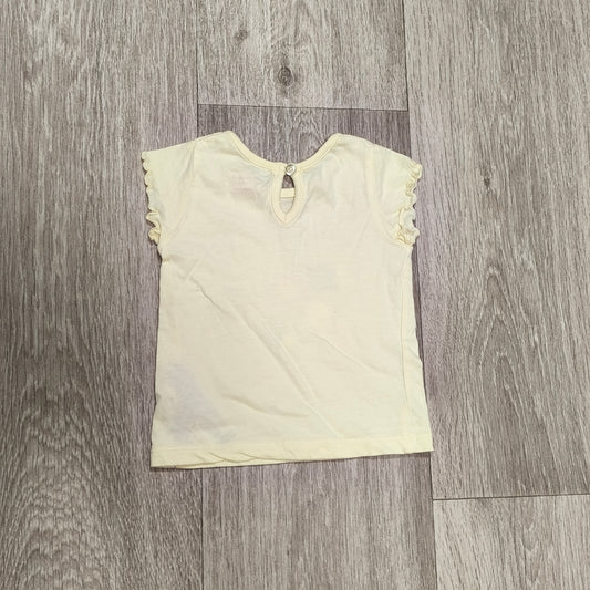 Primark Baby Girls Yellow Flourish Graphic T-Shirt Top 0-3 Months 62cm Flutter
