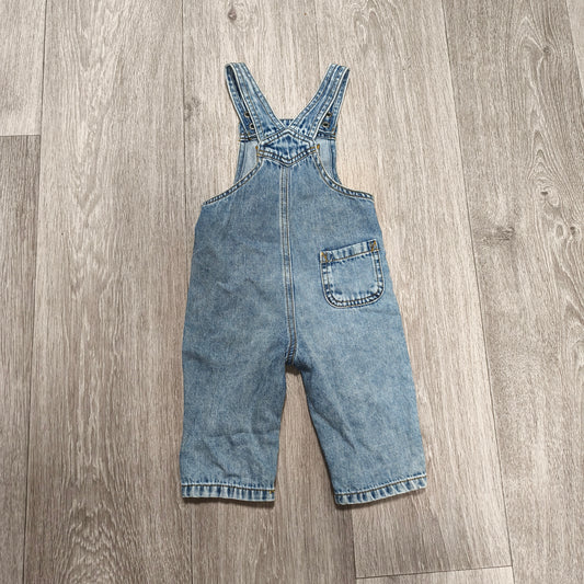 George Baby Blue Denim Dungarees Overalls Size 6-9 Months