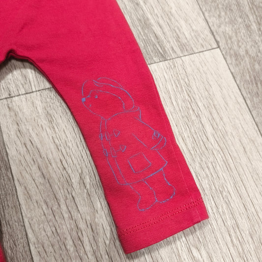 George Paddington Bear Baby Girls Pink Leggings Pants 3-6 Months