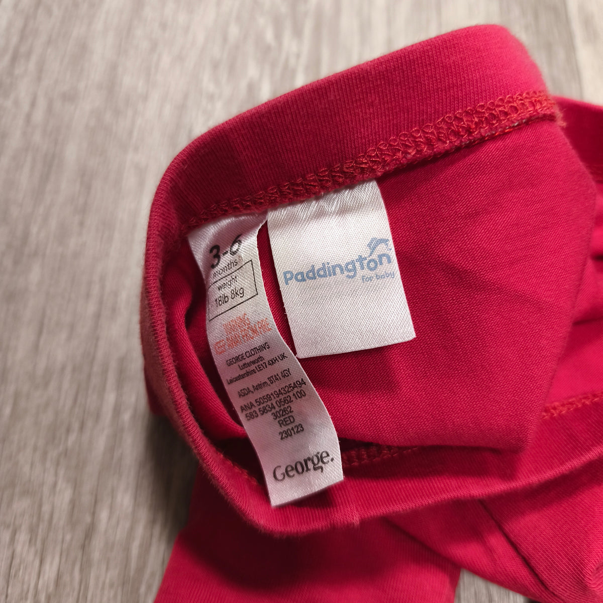 George Paddington Bear Baby Girls Pink Leggings Pants 3-6 Months