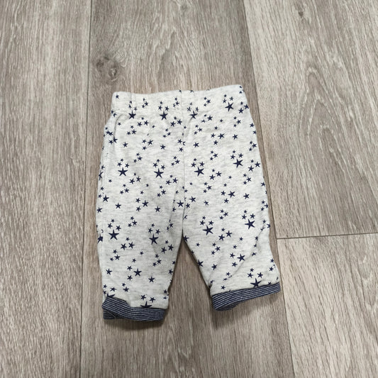 Baby Pants Leggings Star Pattern Gray Navy Striped Cuffs Elastic Waist