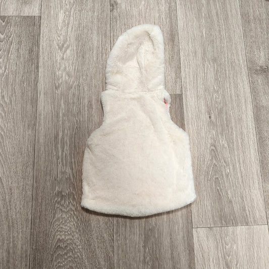 So Cute Baby Girls Cream Faux Fur Hooded Vest Bodywarmer Size 80 (9-12 Months)