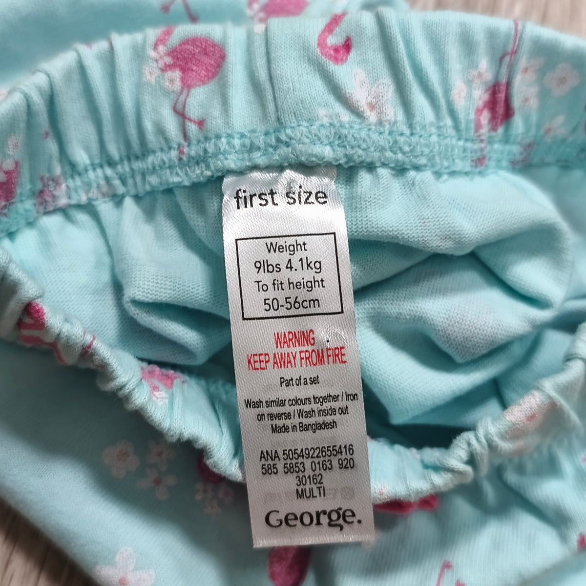 George Baby Flamingo Print Jersey Shorts First Size 50–56cm
