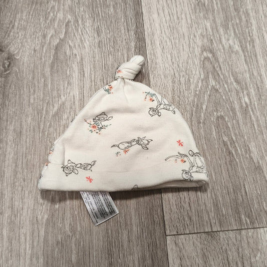 Disney Baby Primark Bambi Knotted Hat 0-3 Months Cream Print