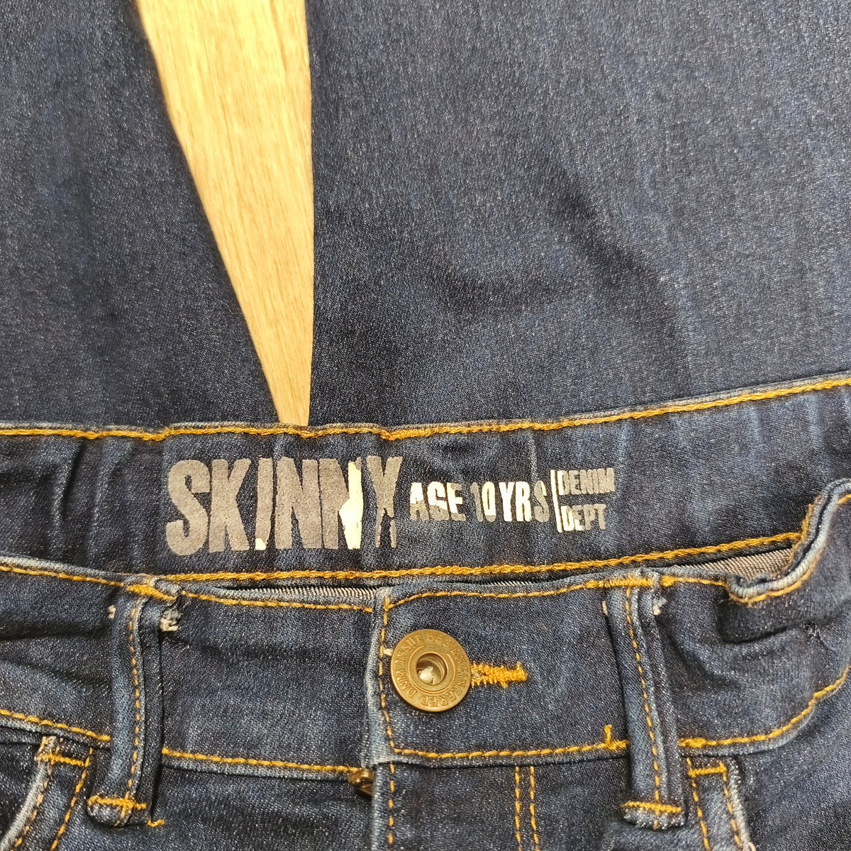 Kids Skinny Jeans Age 10 Years Dark Blue Denim Slim Fit 5-Pocket