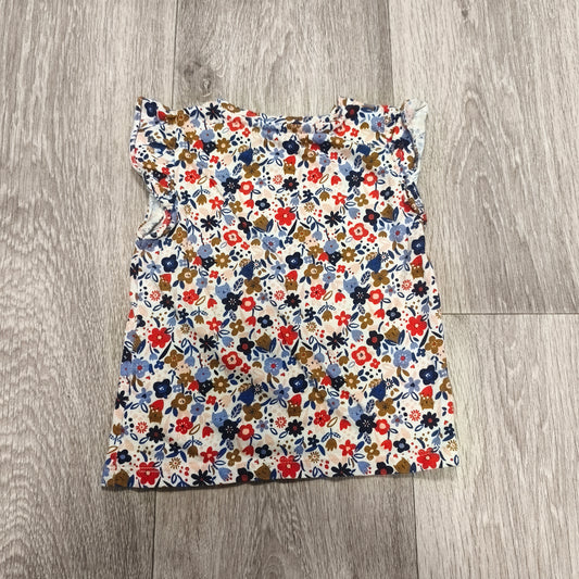 Mothercare Baby Girl Floral Top 18-24 Months 92cm Cat Ruffle Tee