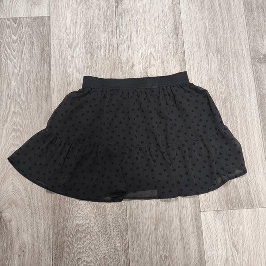 H&M Divided Black Heart Dot Ruffle Mini Skirt EUR 38 US 8