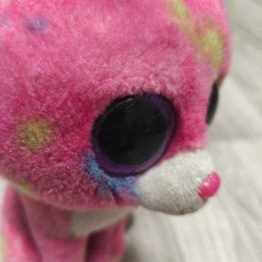 Ty Beanie Boos Cancun Pink Chihuahua Dog Plush Tie Dye Metallic Ears 2014