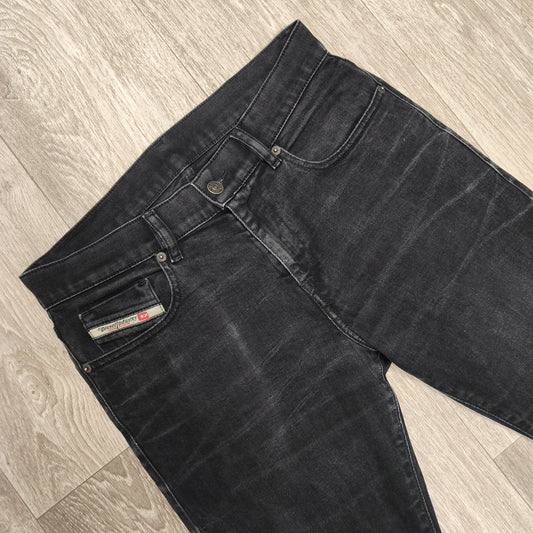 Diesel Mens W29 Dark Wash Faded Black Slim Jeans Denim Pants Made In Tunisia