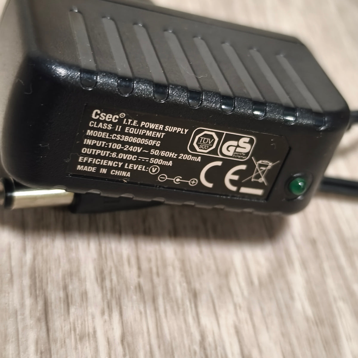 Csec CS6D060035FG AC DC Power Supply Adapter 6.0V 350mA Charger Untested
