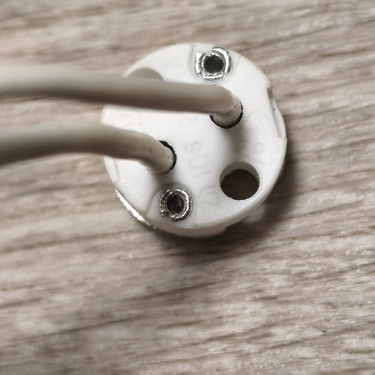 Ceramic Halogen LED Light Bulb Socket Wire Lead Connector Lamp Holder