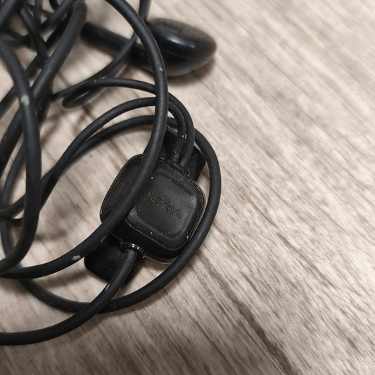 Vintage Nokia Black Wired Earphones Headset Handsfree Mic Untested As-Is Parts