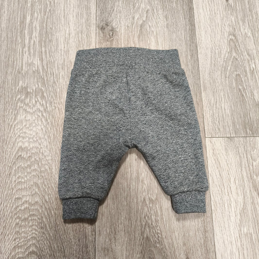 Primark Baby Joggers Sweatpants Pants Grey Melange Elastic Waist 0-3 Months 62cm