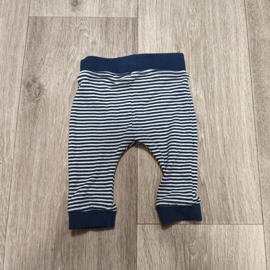 Nutmeg Baby Boys Striped Joggers Leggings Pants Blue White Cotton 0-3 Months 62c