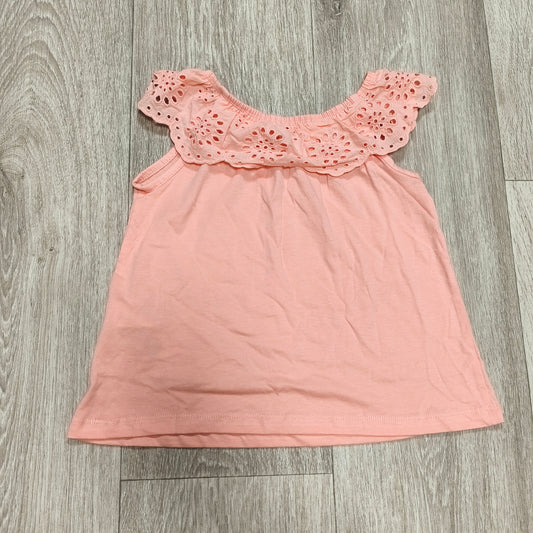 Primark Girls Pink Eyelet Broderie Anglaise Off Shoulder Top Size 4-5Y 110cm