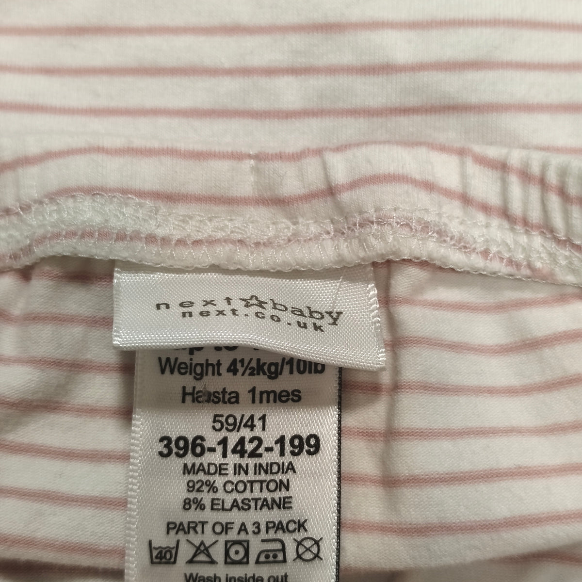 Next Baby Girls Pink Striped Lace Trim Leggings Pants Up To 1 Month
