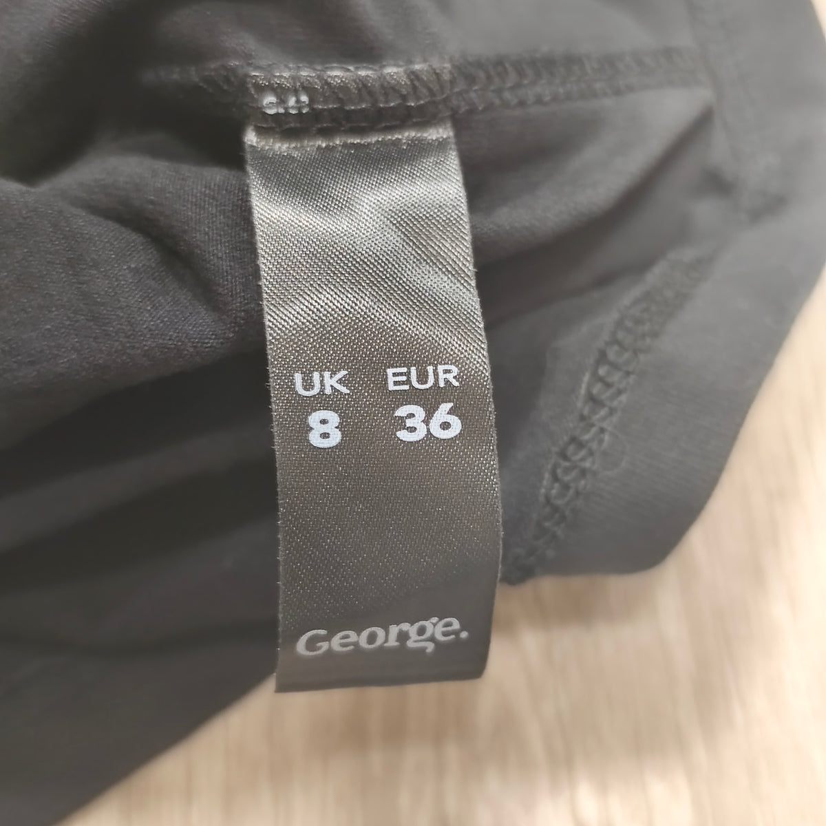 George G21 Women Black Mini Skirt Stretch Bodycon Size UK 8 EUR 36 Short Fitted