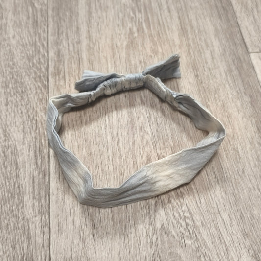 Blue & White Tie-Dye Elastic Bow Headband Hair Band Accessory