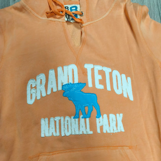 Blue 84 Grand Teton National Park Hoodie Sweatshirt Orange Size S Moose Graphic