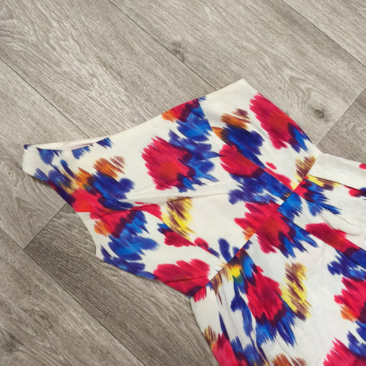 Topshop Womens One Shoulder Mini Dress Floral Abstract Multicolor US 4 UK 8