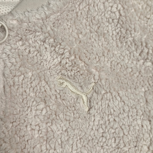 PUMA Kids Sherpa Fleece Jacket Full Zip Cream Beige Size L 11-12 Yrs 580226-23